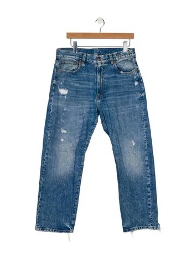 Pre-owned R13 High-rise Straight Leg Jeans In Blue