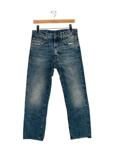 Pre-owned R13 High-rise Straight Leg Jeans In Blue