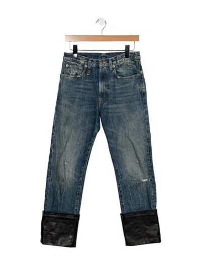Pre-owned R13 High-rise Straight Leg Jeans In Blue