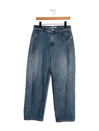 Pre-owned R13 High-rise Straight Leg Jeans In Blue