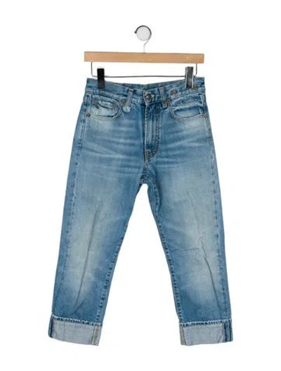 Pre-owned R13 High-rise Straight Leg Jeans In Blue