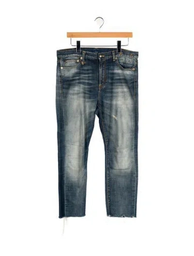 Pre-owned R13 High-rise Straight Leg Jeans In Blue