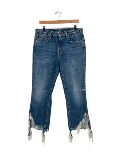 Pre-owned R13 High-rise Straight Leg Jeans In Blue