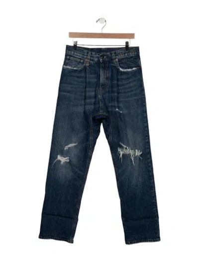 Pre-owned R13 High-rise Straight Leg Jeans In Blue
