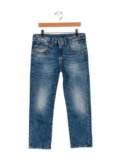 Pre-owned R13 High-rise Straight Leg Jeans In Blue