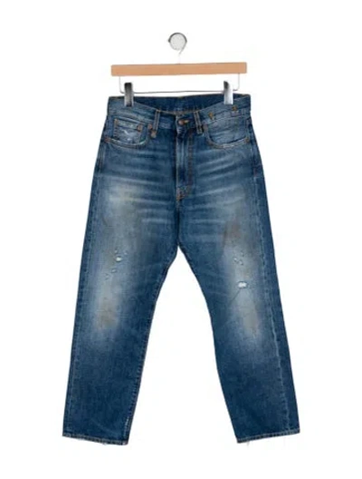 Pre-owned R13 High-rise Straight Leg Jeans In Blue