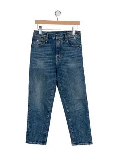 Pre-owned R13 High-rise Straight Leg Jeans In Blue