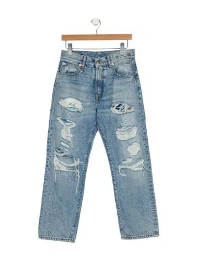 Pre-owned R13 High-rise Straight Leg Jeans In Blue