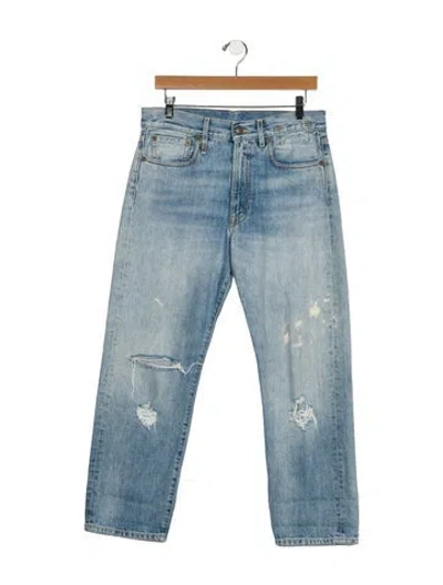 Pre-owned R13 High-rise Straight Leg Jeans In Blue