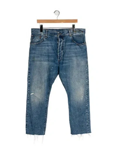 Pre-owned R13 High-rise Straight Leg Jeans In Blue