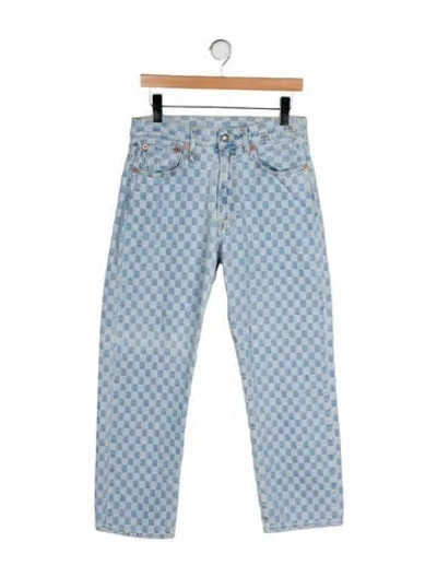 Pre-owned R13 High-rise Straight Leg Jeans In Blue