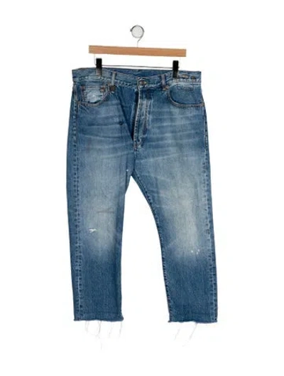 Pre-owned R13 High-rise Straight Leg Jeans In Blue