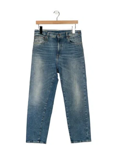 Pre-owned R13 High-rise Straight Leg Jeans In Blue