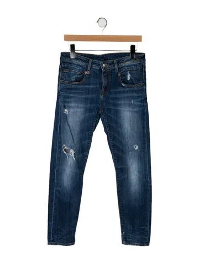 Pre-owned R13 High-rise Straight Leg Jeans In Blue