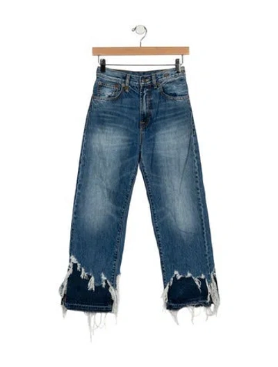 Pre-owned R13 High-rise Straight Leg Jeans In Blue