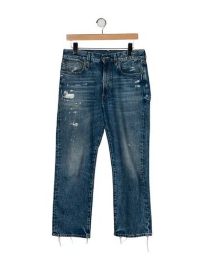 Pre-owned R13 High-rise Straight Leg Jeans In Blue