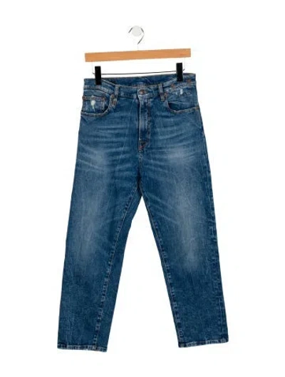 Pre-owned R13 High-rise Straight Leg Jeans In Blue