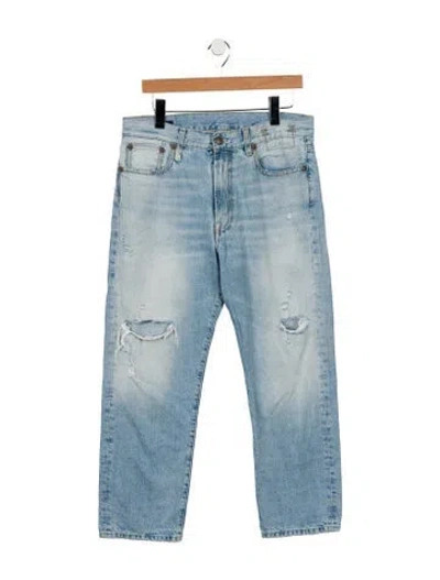 Pre-owned R13 High-rise Straight Leg Jeans In Blue
