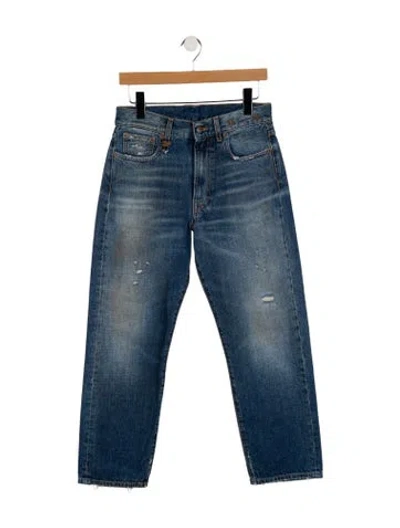 Pre-owned R13 High-rise Straight Leg Jeans In Blue