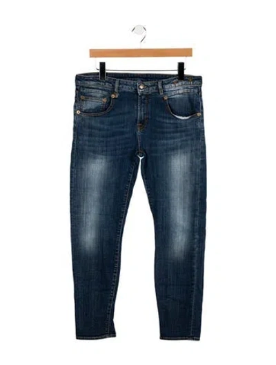 Pre-owned R13 High-rise Straight Leg Jeans In Blue