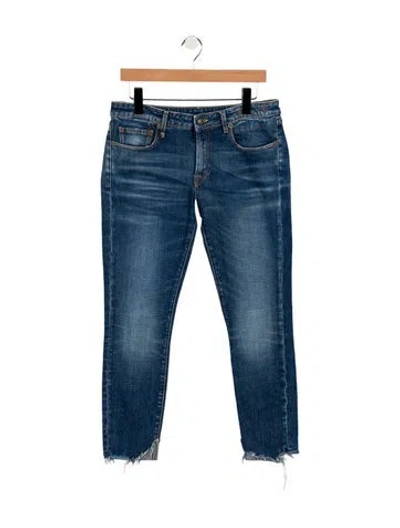 Pre-owned R13 High-rise Straight Leg Jeans In Blue
