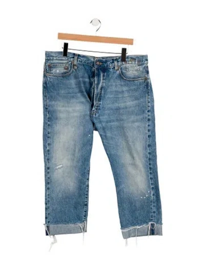 Pre-owned R13 High-rise Straight Leg Jeans In Blue