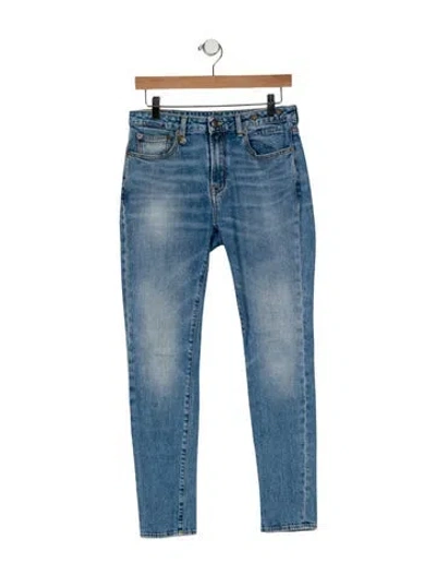 Pre-owned R13 High-rise Straight Leg Jeans In Blue