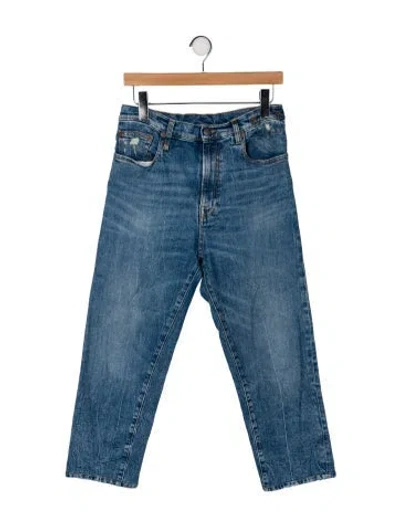 Pre-owned R13 High-rise Straight Leg Jeans In Blue