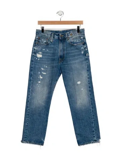 Pre-owned R13 High-rise Straight Leg Jeans In Blue