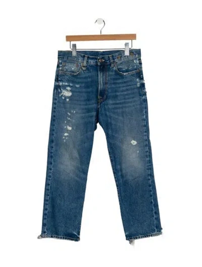 Pre-owned R13 High-rise Straight Leg Jeans In Blue