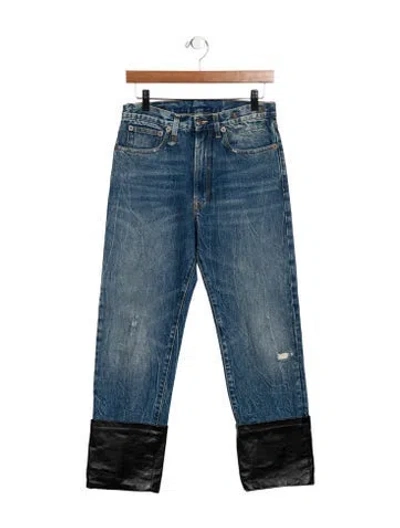 Pre-owned R13 High-rise Straight Leg Jeans In Blue