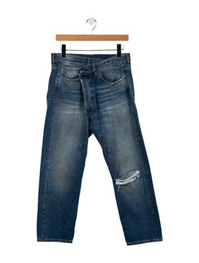 Pre-owned R13 High-rise Straight Leg Jeans In Blue