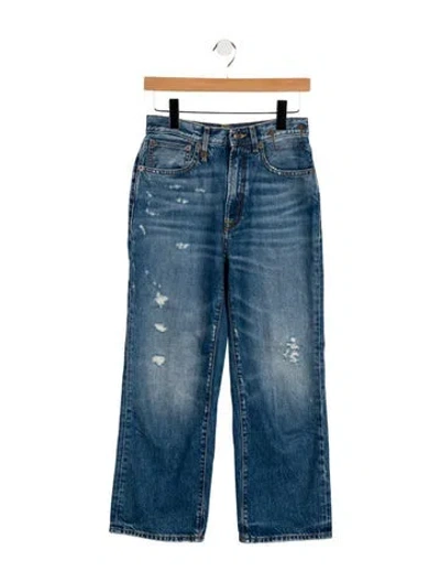 Pre-owned R13 High-rise Straight Leg Jeans In Blue