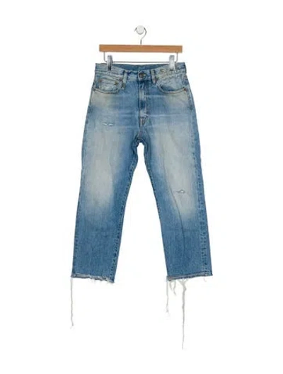 Pre-owned R13 High-rise Straight Leg Jeans In Blue