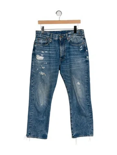 Pre-owned R13 High-rise Straight Leg Jeans In Blue