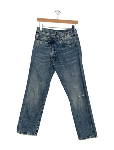 Pre-owned R13 High-rise Straight Leg Jeans In Blue