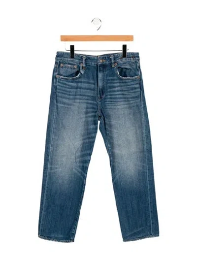 Pre-owned R13 High-rise Straight Leg Jeans In Blue