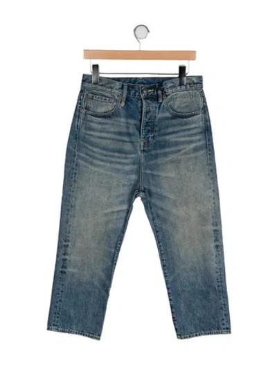 Pre-owned R13 High-rise Straight Leg Jeans In Blue