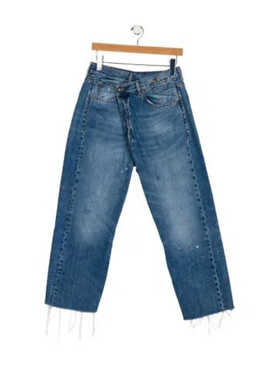 Pre-owned R13 High-rise Straight Leg Jeans In Blue