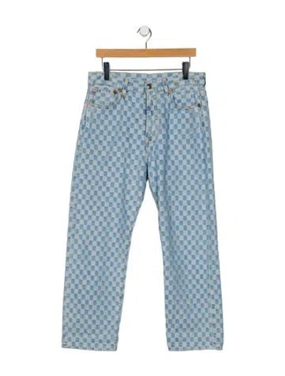 Pre-owned R13 High-rise Straight Leg Jeans In Blue