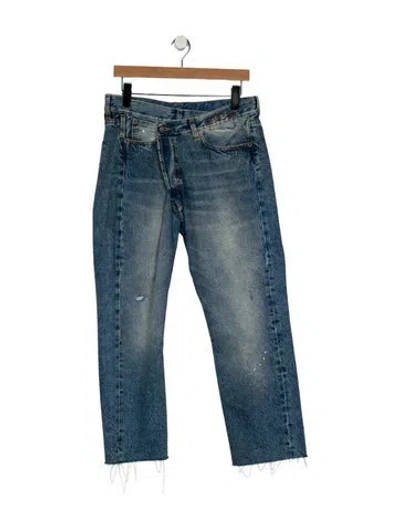 Pre-owned R13 High-rise Straight Leg Jeans In Blue