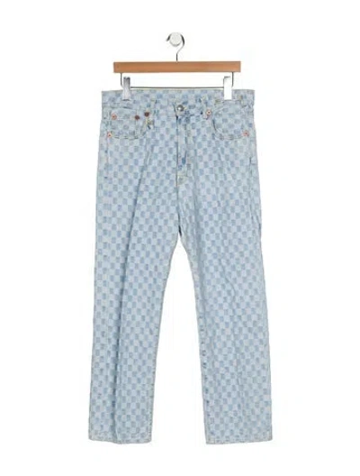 Pre-owned R13 High-rise Straight Leg Jeans In Blue