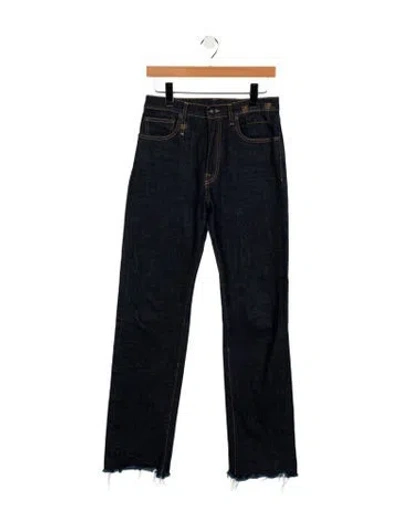 Pre-owned R13 High-rise Straight Leg Jeans In Blue