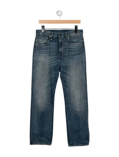Pre-owned R13 High-rise Straight Leg Jeans In Blue