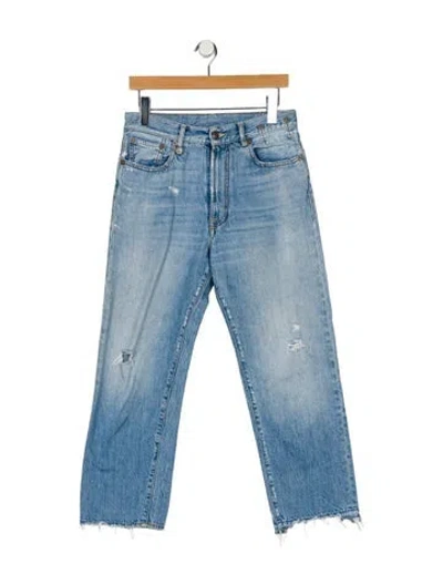 Pre-owned R13 High-rise Straight Leg Jeans In Blue