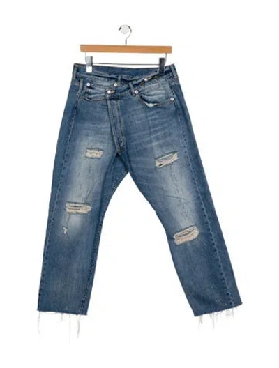 Pre-owned R13 High-rise Straight Leg Jeans In Blue