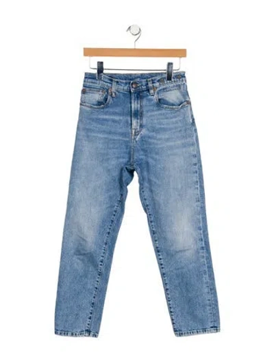 Pre-owned R13 High-rise Straight Leg Jeans In Blue