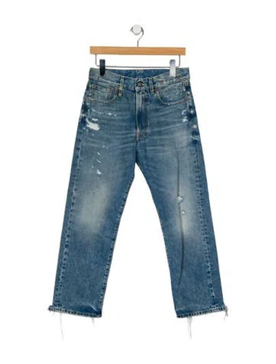 Pre-owned R13 High-rise Straight Leg Jeans In Blue