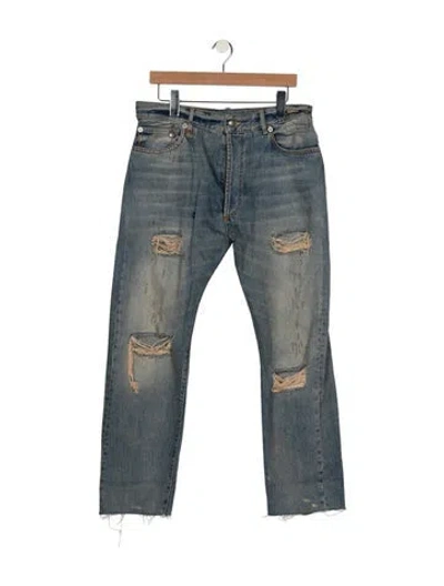 Pre-owned R13 High-rise Straight Leg Jeans In Blue