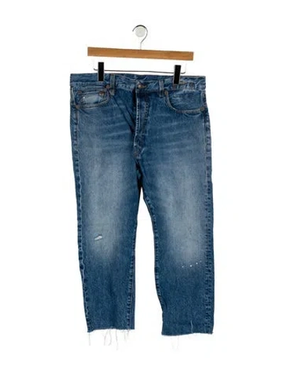 Pre-owned R13 High-rise Straight Leg Jeans In Blue